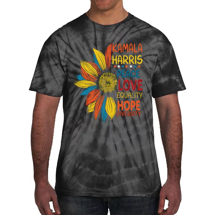 Kamala Harris Peace Love Equality Hope Diversity Tie-Dye T-Shirt