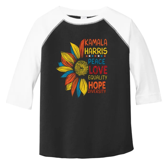 Kamala Harris Peace Love Equality Hope Diversity Toddler Fine Jersey T-Shirt