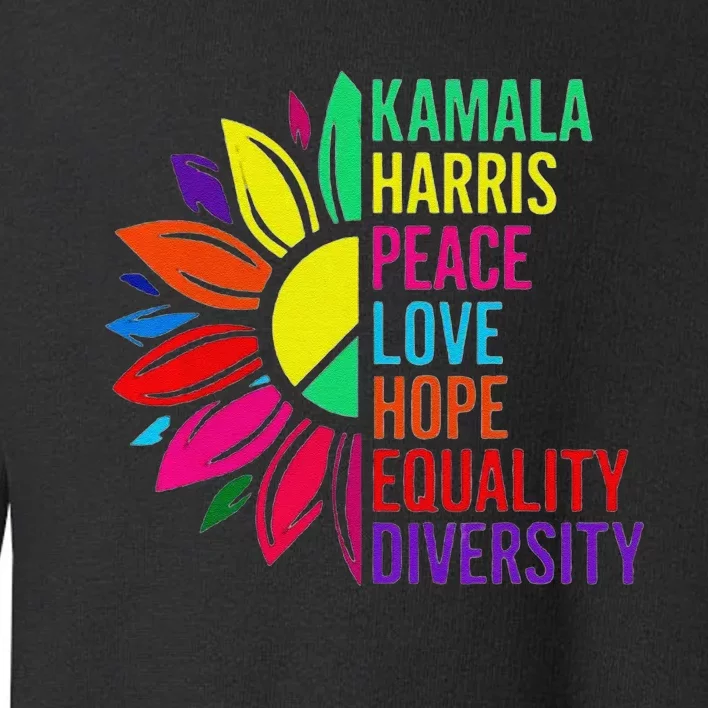 Kamala Harris Peace Love Equality Hope Diversity Gift Toddler Sweatshirt