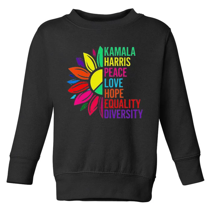 Kamala Harris Peace Love Equality Hope Diversity Gift Toddler Sweatshirt