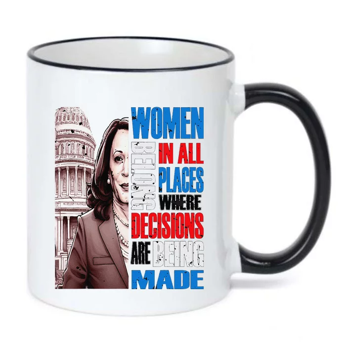 Kamala Harris President 2024 Belong In All Places Black Color Changing Mug