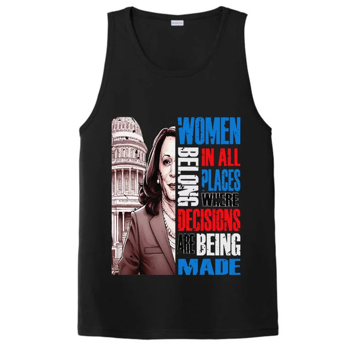 Kamala Harris President 2024 Belong In All Places Performance Tank