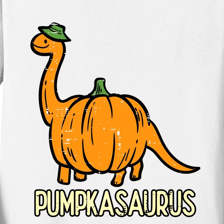 Kids Halloween Pumpkin Dino Pumpasaurus Costume Kids Long Sleeve Shirt