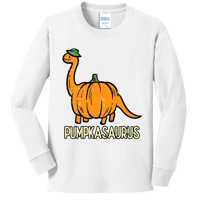 Kids Halloween Pumpkin Dino Pumpasaurus Costume Kids Long Sleeve Shirt