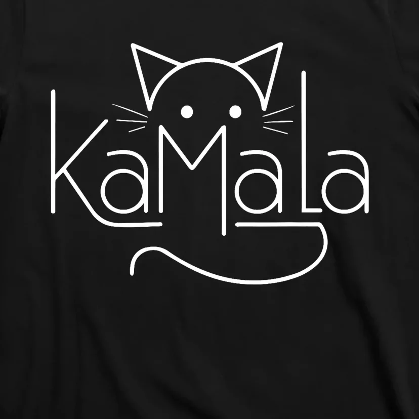 Kamala Harris President 2024 Cat Lettering Positive Minimalist T-Shirt