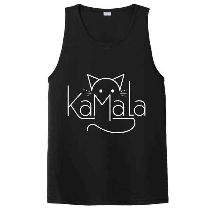 Kamala Harris President 2024 Cat Lettering Positive Minimalist Performance Tank