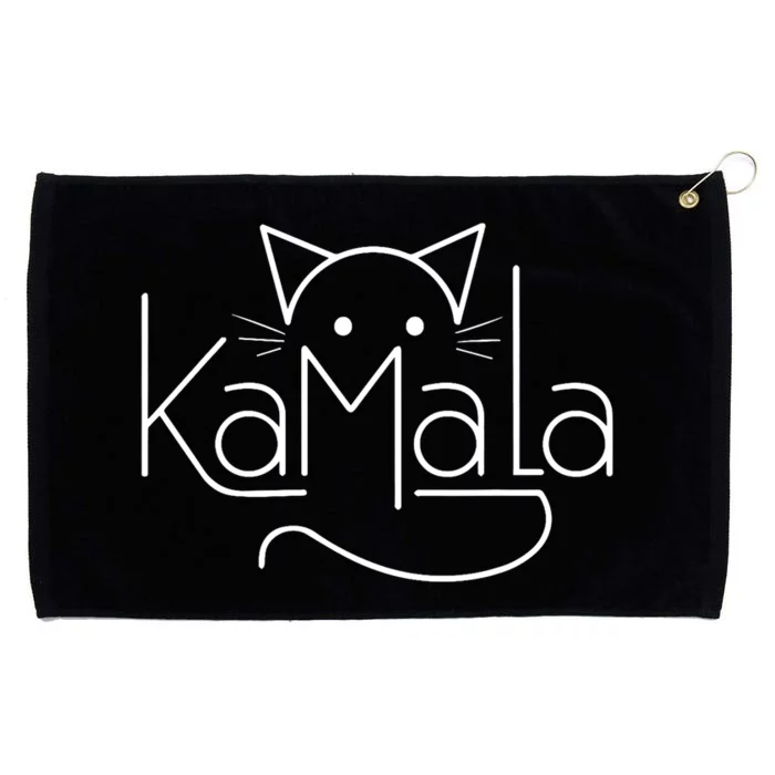 Kamala Harris President 2024 Cat Lettering Positive Minimalist Grommeted Golf Towel