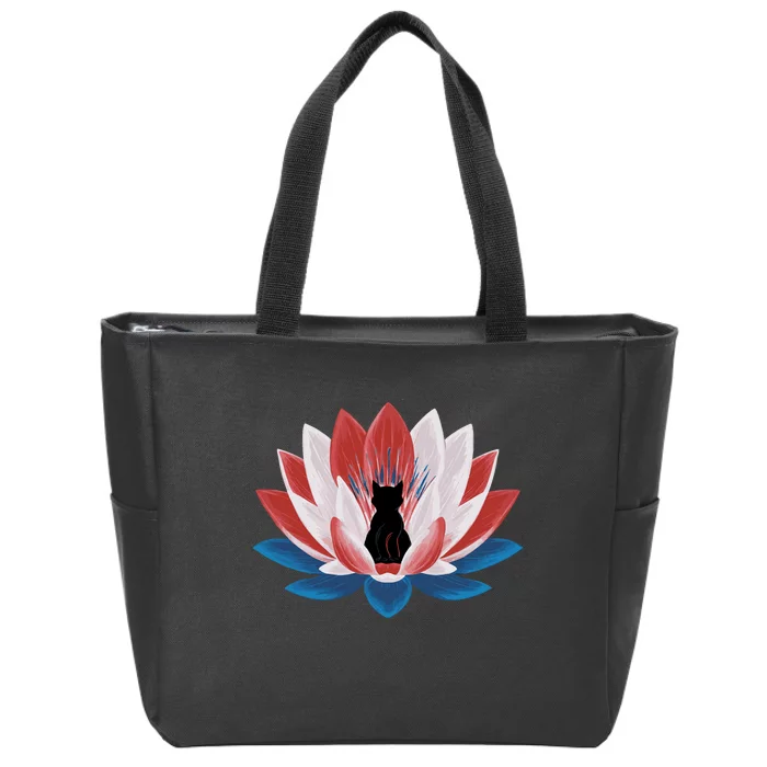 Kamala Harris President Campaign Lotus Childless Cat Lady Zip Tote Bag