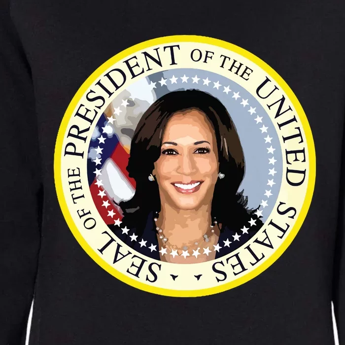 Kamala Harris Presidential Seal Portrait Womens California Wash Sweatshirt