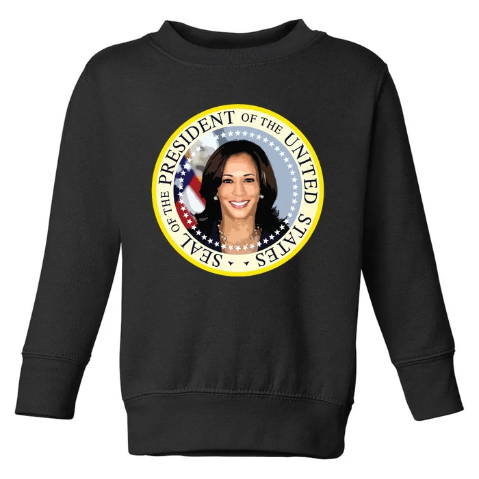 Kamala Harris Presidential Seal Portrait Toddler Sweatshirt