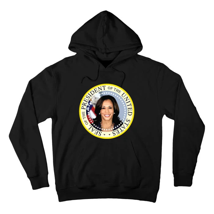 Kamala Harris Presidential Seal Portrait Tall Hoodie