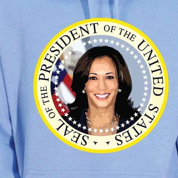 Kamala Harris Presidential Seal Portrait Unisex Surf Hoodie