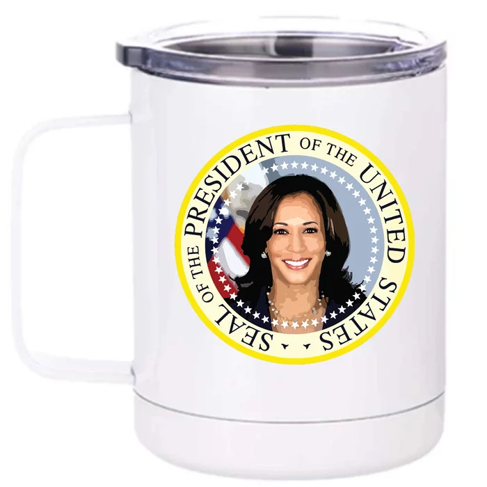 Kamala Harris Presidential Seal Portrait Front & Back 12oz Stainless Steel Tumbler Cup