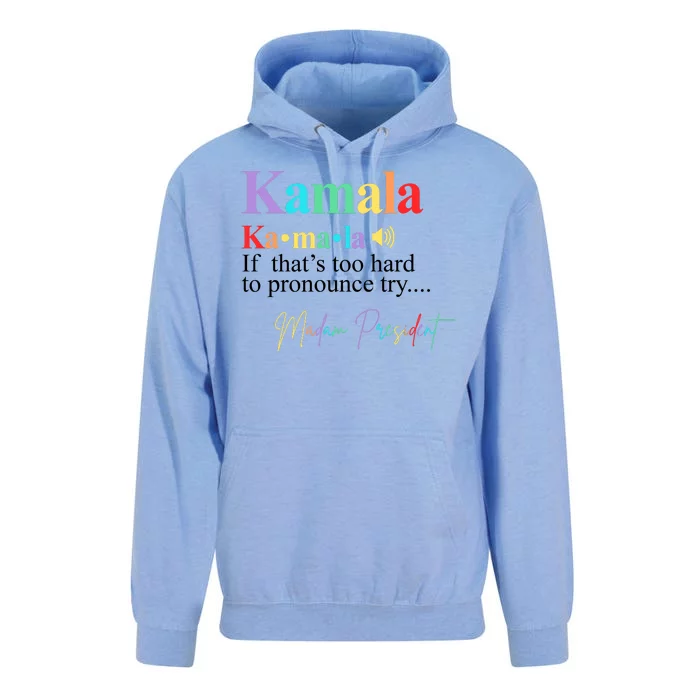 Kamala Harris Pronunciation Madam President Unisex Surf Hoodie