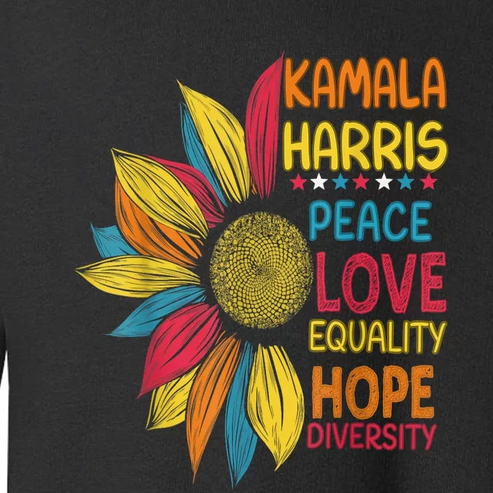 Kamala Harris Peace Love Equality Hope Diversity Toddler Sweatshirt