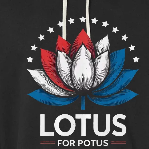 Kamala Harris President Campaign Lotus For Potus Garment-Dyed Fleece Hoodie