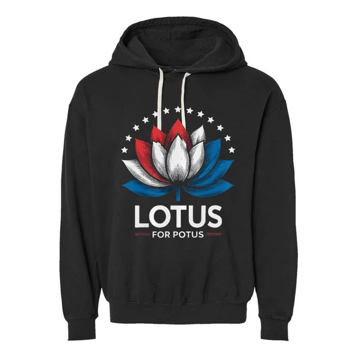 Kamala Harris President Campaign Lotus For Potus Garment-Dyed Fleece Hoodie