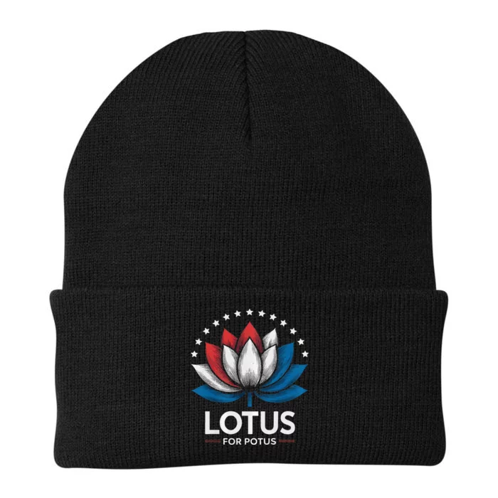 Kamala Harris President Campaign Lotus For Potus Knit Cap Winter Beanie