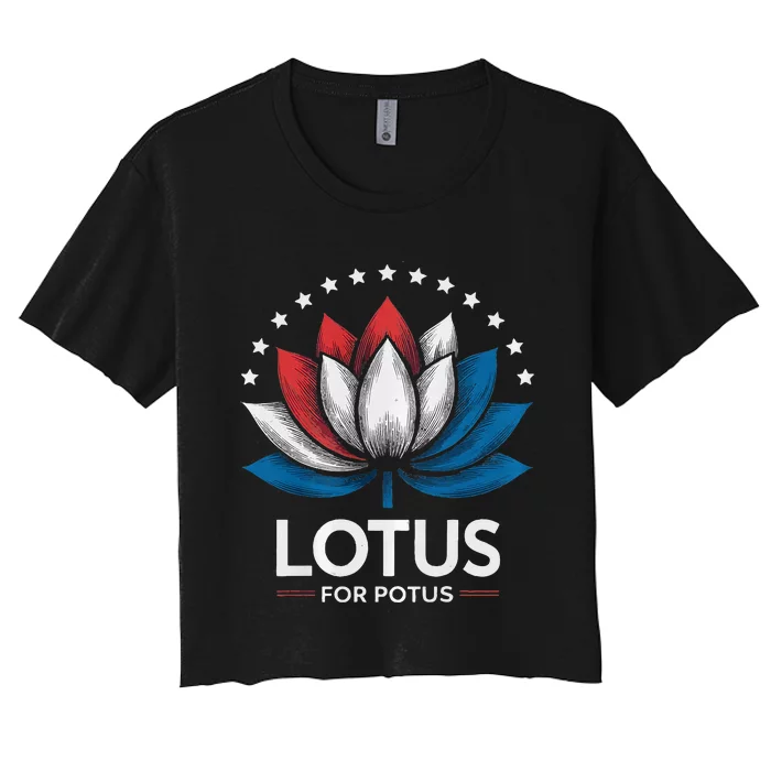 Kamala Harris President Campaign Lotus For Potus Women's Crop Top Tee