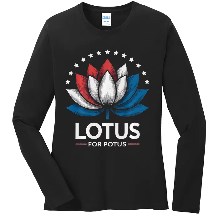 Kamala Harris President Campaign Lotus For Potus Ladies Long Sleeve Shirt