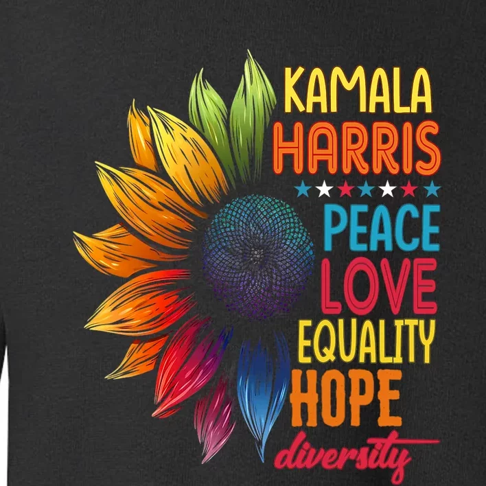 Kamala Harris Peace Love Equality Hope Diversity Toddler Sweatshirt