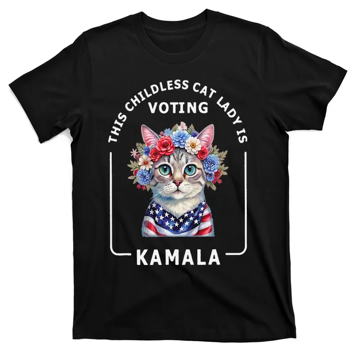 Kamala Harris Presiden 2024 Childless Cat Lady Madam T-Shirt