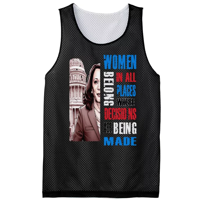 Kamala Harris President 2024 Women Belong In All Places Mesh Reversible Basketball Jersey Tank