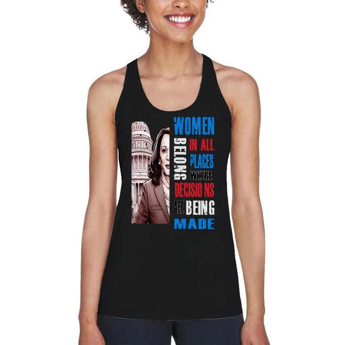 Kamala Harris President 2024 Women Belong In All Places Women's Racerback Tank