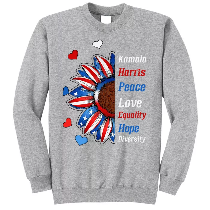 Kamala Harris Peace Love Equality Hope Diversity Sweatshirt