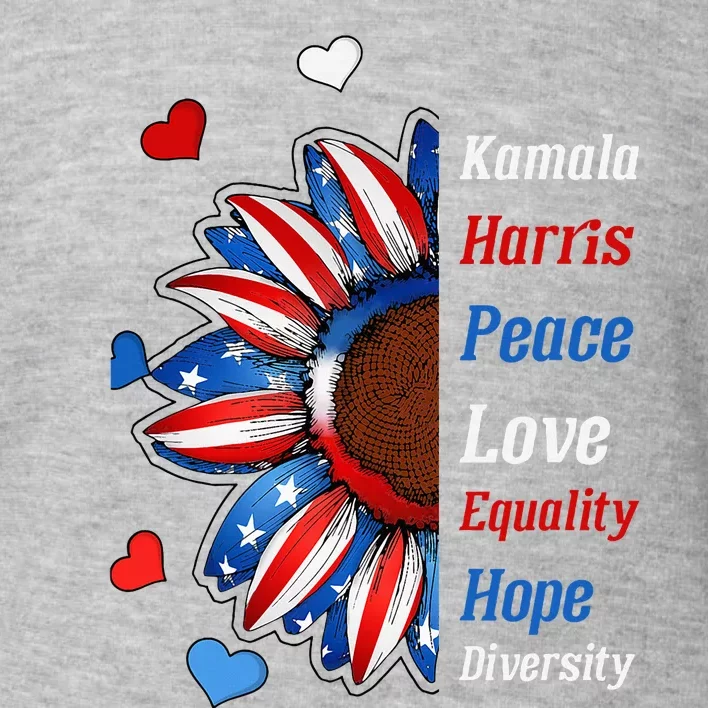 Kamala Harris Peace Love Equality Hope Diversity Toddler Sweatshirt