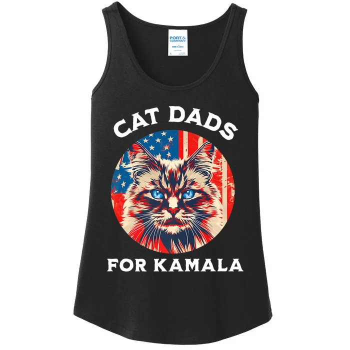 Kamala Harris President 2024 Cat Dads Cat Daddies Ladies Essential Tank