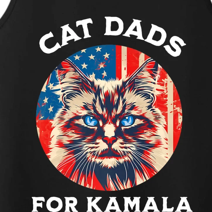 Kamala Harris President 2024 Cat Dads Cat Daddies Performance Tank