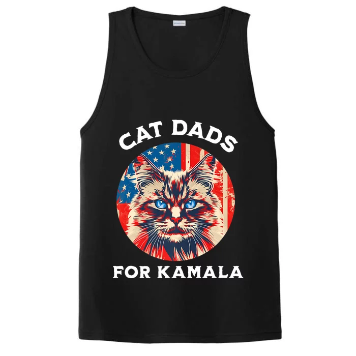 Kamala Harris President 2024 Cat Dads Cat Daddies Performance Tank