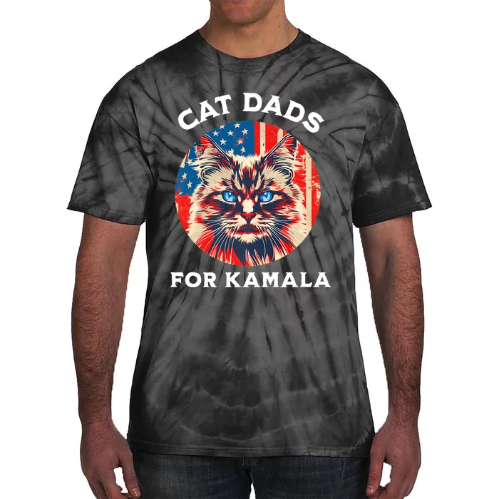 Kamala Harris President 2024 Cat Dads Cat Daddies Tie-Dye T-Shirt