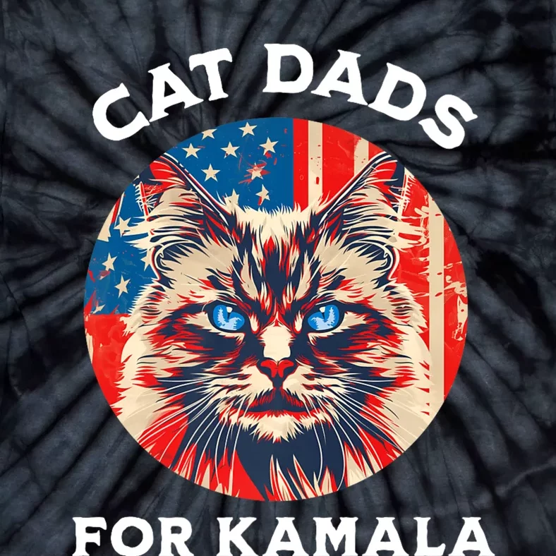 Kamala Harris President 2024 Cat Dads Cat Daddies Tie-Dye T-Shirt