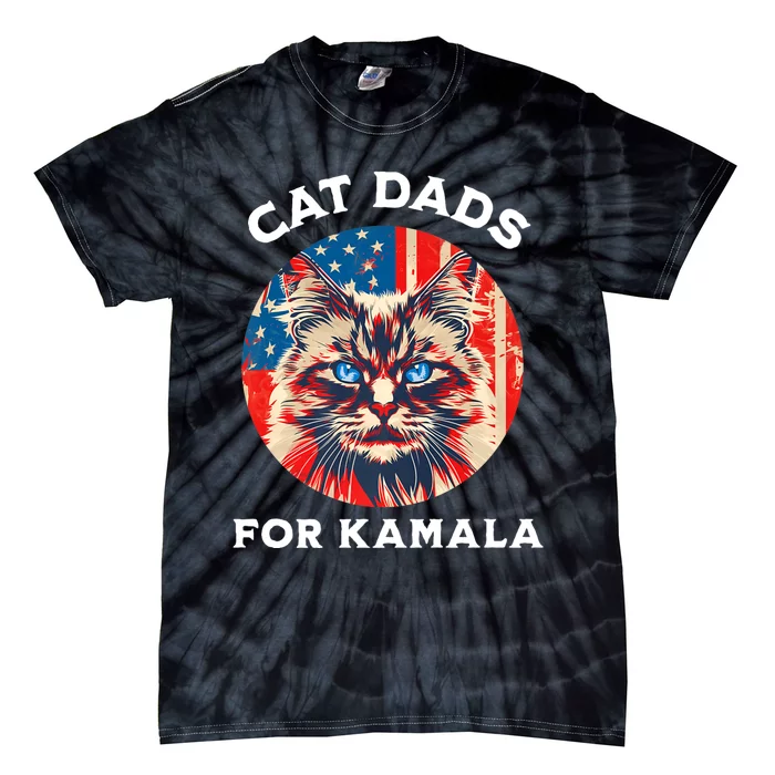 Kamala Harris President 2024 Cat Dads Cat Daddies Tie-Dye T-Shirt