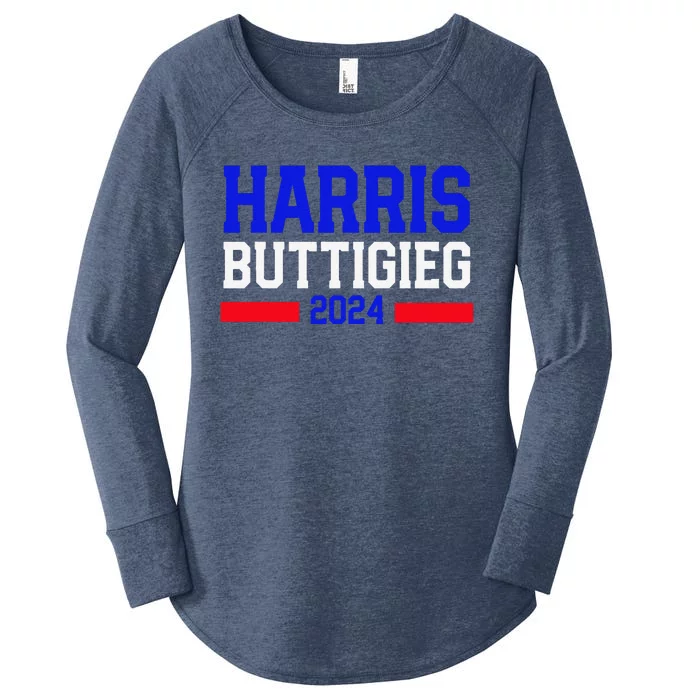 Kamala Harris Pete Buttigieg 2024 Usa President Women's Perfect Tri Tunic Long Sleeve Shirt