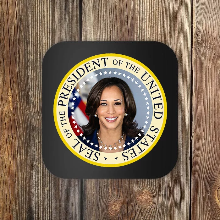 Kamala Harris Presidential Seal Portrait Coaster