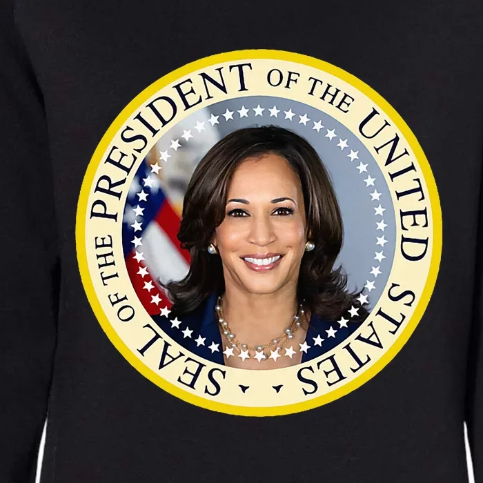 Kamala Harris Presidential Seal Portrait Womens California Wash Sweatshirt