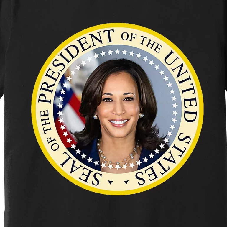 Kamala Harris Presidential Seal Portrait Premium T-Shirt