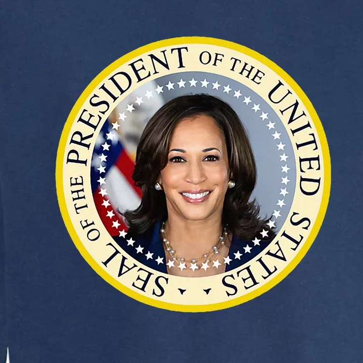 Kamala Harris Presidential Seal Portrait Garment-Dyed Sweatshirt