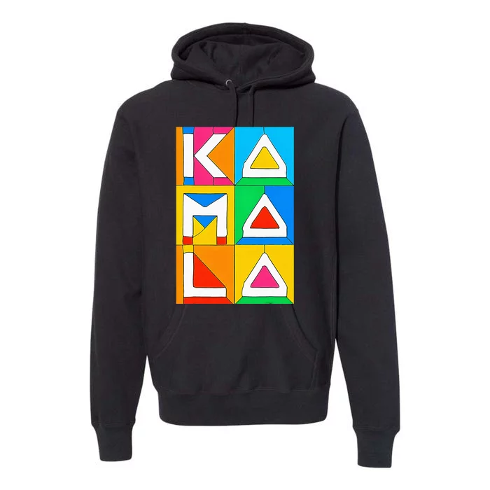 Kamala Harris Quilted Support For Harris 2024 Vote Kamala 24 Premium Hoodie