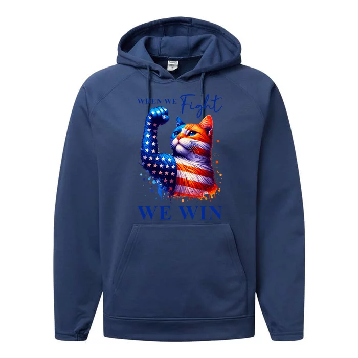 Kamala Harris Quote When We Fight We Win Performance Fleece Hoodie