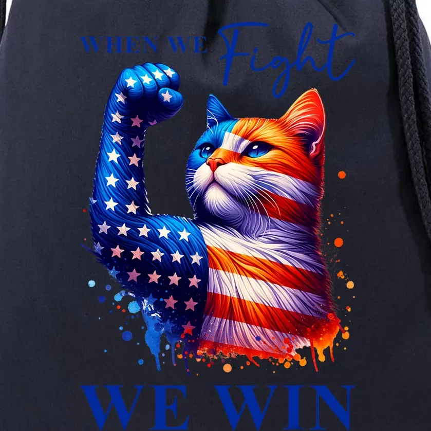 Kamala Harris Quote When We Fight We Win Drawstring Bag