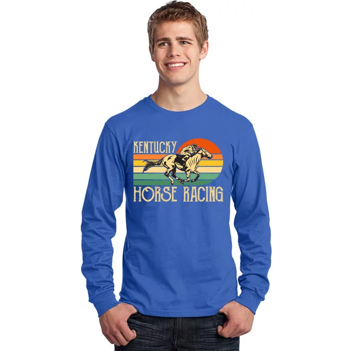 Kentucky Horse Racing Fan Retro Derby Racing Festival Party Gift Tall Long Sleeve T-Shirt