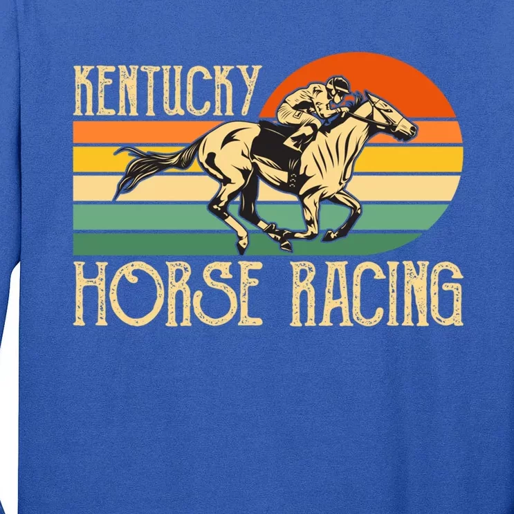 Kentucky Horse Racing Fan Retro Derby Racing Festival Party Gift Tall Long Sleeve T-Shirt