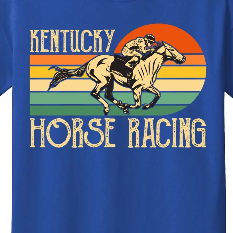 Kentucky Horse Racing Fan Retro Derby Racing Festival Party Gift Kids T-Shirt