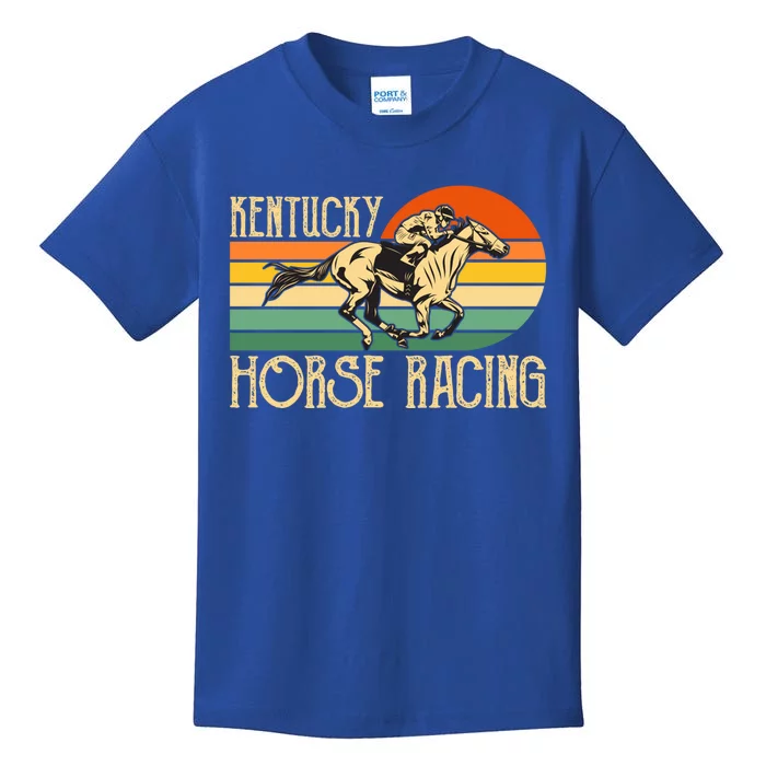 Kentucky Horse Racing Fan Retro Derby Racing Festival Party Gift Kids T-Shirt