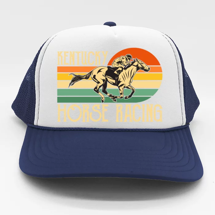 Kentucky Horse Racing Fan Retro Derby Racing Festival Party Gift Trucker Hat