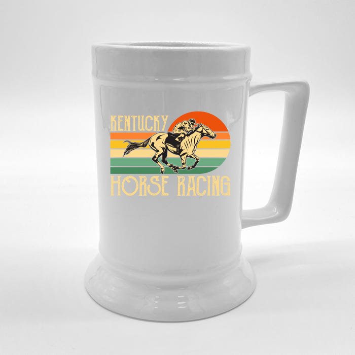 Kentucky Horse Racing Fan Retro Derby Racing Festival Party Gift Front & Back Beer Stein